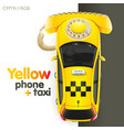 Yellow taxi-phone Yellow taxi-phone vector image