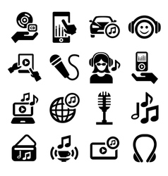 Music icons set vector image