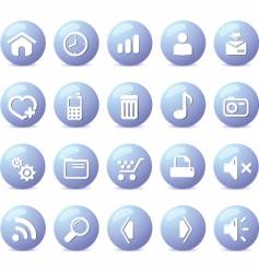Web icons glossy blue vector image