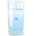 Pill in glass with water vector image