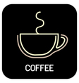 Coffee - icon isolated outline on black background vector image
