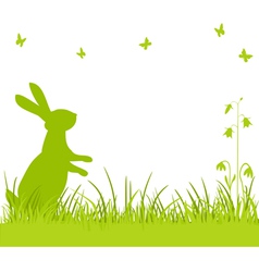 Easter bunny in the meadow vector image