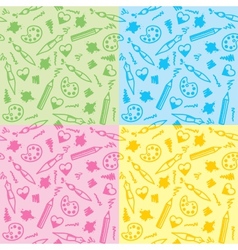 Art seamless patterns vector image