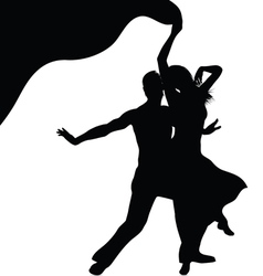Dancing couple silhouette vector image