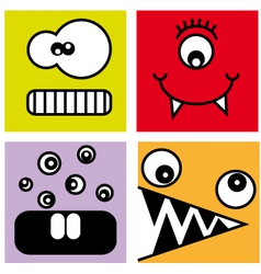 Sticker fun monsters Sticker fun monsters vector image