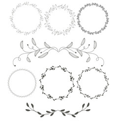 Set of round flourish vintage decorative whorls vector image