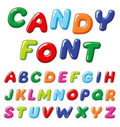Cartoon candy kids font rainbow funny vector image