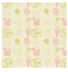 Sweet seamless pattern vector image