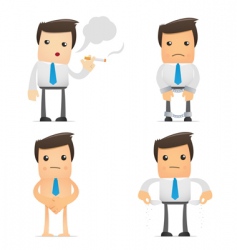 Set of funny cartoon manager vector image