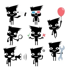 Set of funny cartoon man vector image