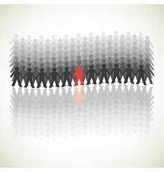 Human figures in a waved row vector image