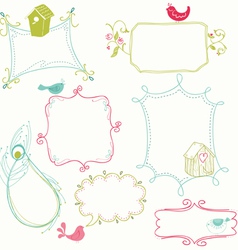 Cute doodle frames vector image