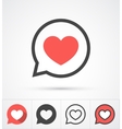 Heart in speech bubble icon vector image