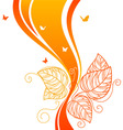 Back doodle floral orangered vector image