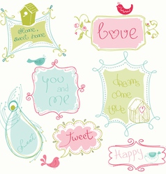 Cute doodle frames vector image