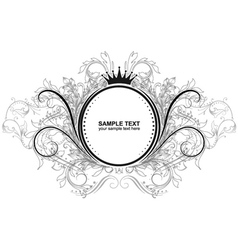 Vintage label with floral vector image