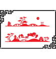 Two abstract asian landscapes vector image