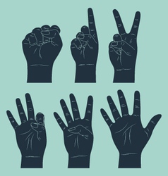 Set of counting hand vector image