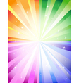 A colorful background with a burst and stars vector image