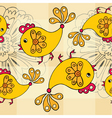 Cartoon chickens pattern vector image