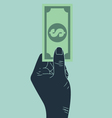 Hand giving money vector image