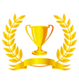Laurel wreath and trophy vector image