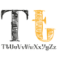 Sketch Alphabet New 04 vector image