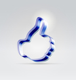 Plastic blue approving like hand vector image