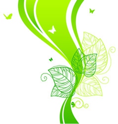 Back doodle floral green vector image
