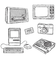 Old media equipment vector image