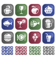 Food and drink buttons vector image