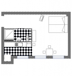 Bedroom sketch plan vector image