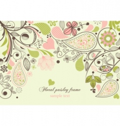 Floral paisley frame vector image
