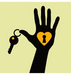 Heart key vector image
