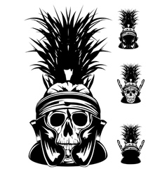 Skull in helmet vector image