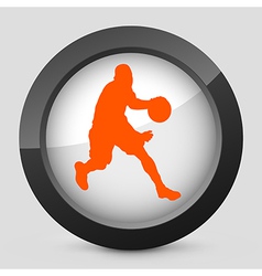 Orange and gray elegant glossy icon vector image