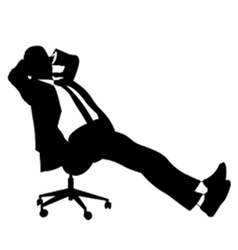 Businessman sitting on chair vector image