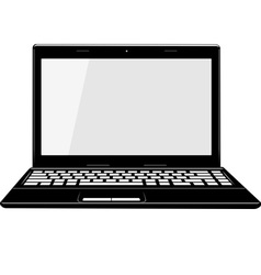 Pink laptop isolated on white Royalty Free Vector Image