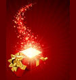 Open explore gift with fly stars vector image