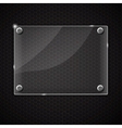Glass frame on abstract metal background vector image