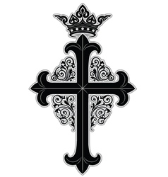 Crowned cross vector image