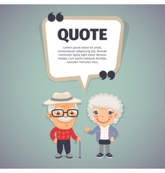 Quote Speech Banner and Elderly Couple vector image