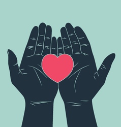 Hand with love vector image