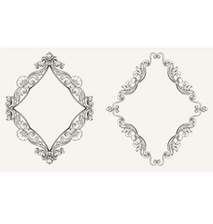 Two Original Calligraphy Rhombus Frames vector image
