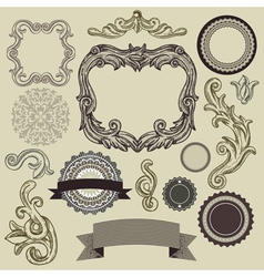 Collection of vintage design elements vector image