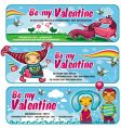 Cute banners for valentines day vector image