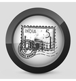 Orange and gray elegant glossy icon vector image