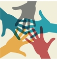 Team symbol Multicolored hands vector image