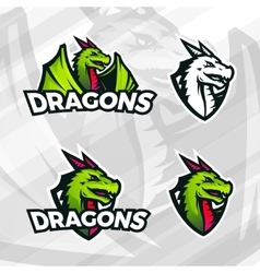 Dragon logo template Sport mascot design College vector image