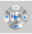Shiny metal media player joystick vector image